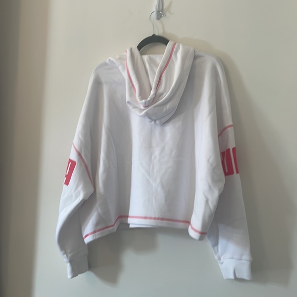 Women Puma Power Cropped Hoodie White Pink Size 3X - Picture 7 of 7